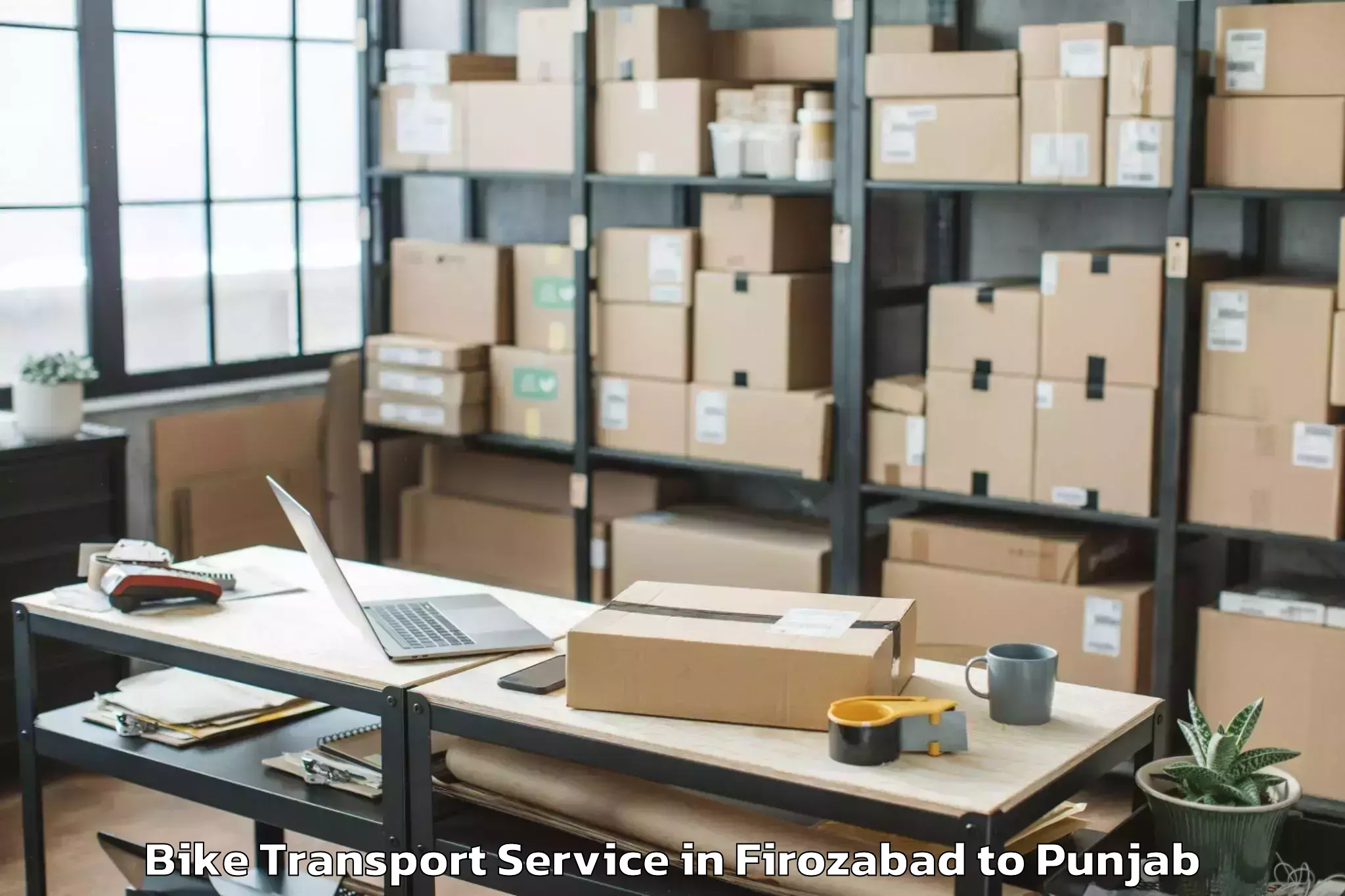 Hassle-Free Firozabad to Pathankot Bike Transport